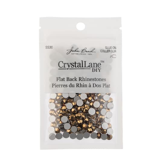 John Bead Crystal Lane SS30 Metallic Glass Round Flatback Rhinestones